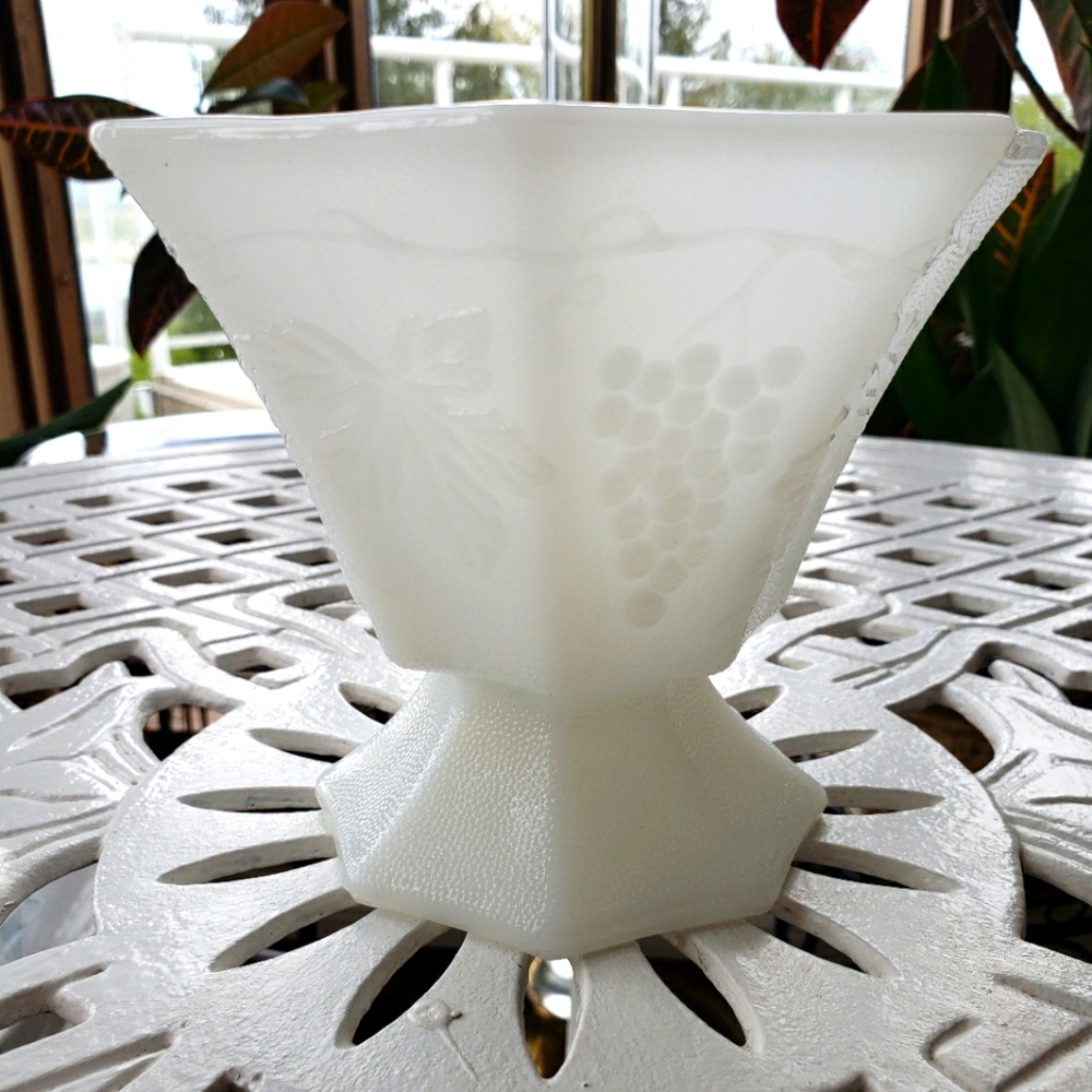 Milk glass bowl.